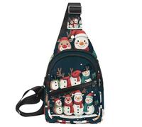 Cute Snowmen Have Fun in Winter Holidays 2_16 Crossbody Sling Backpack Sling Bag Travel Hiking Chest Bag Daypack, Multicolor 03, 11.8x7x1.5in/30x18x4cm