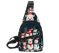 Cute Snowmen Have Fun in Winter Holidays 2_16 Crossbody Sling Backpack Sling Bag Travel Hiking Chest Bag Daypack, Multicolor 14, 11.8x7x1.5in/30x18x4cm