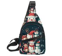 Cute Snowmen Have Fun in Winter Holidays 2_16 Crossbody Sling Backpack Sling Bag Travel Hiking Chest Bag Daypack, Multicolor 19, 11.8x7x1.5in/30x18x4cm