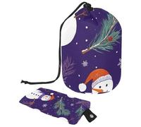 Cute Snowmen Have Fun in Winter Holidays 2_8 - Bolsa de cosméticos con mini bolsa con cremallera, bolsa de aseo de viaje para mujer, organizador de maquillaje con cordón, bolsa portátil impermeable,
