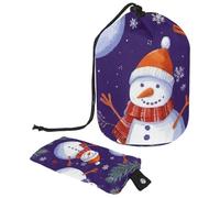 Cute Snowmen Have Fun in Winter Holidays 2_8 - Bolsa de cosméticos con mini bolsa con cremallera, bolsa de aseo de viaje para mujer, organizador de maquillaje con cordón, bolsa portátil impermeable,