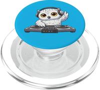 Cute Snowy Owl DJ Electrónica Música de Baile PopSockets PopGrip para MagSafe