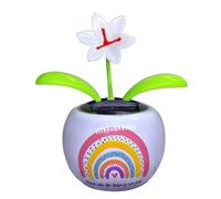 Cute Solar Flowers - Shaking Head Flower Ornament in Colorful Pot, Solar Powered Dancing Figure for Car Dashboard, Office Desk, Window, or Home Decoration Fun Gift for Kids and Adults