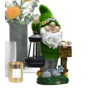 Cute Solar Garden GNOME, Outdoor Decorative Statue with Lantern, Waterproof Path Lights for Landscape, Christmas, Mother’s Day, Valentine’s Day, Patio, Yard