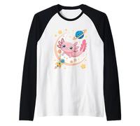 Cute Space Axolotl Pastel Kawaii Goth Camiseta Manga Raglan