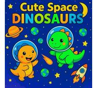 CUTE SPACE DINOSAURS Coloring book: Adorable Journal for Kids Who Love Dinosaurs, Planets, and Adventure