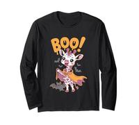 Cute Spooky Funny Halloween Giraffe Ghost Boo Manga Larga