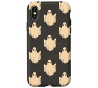 Cute Spooky Ghost Goth Retro Groovy Halloween Black Carcasa para iPhone X/XS