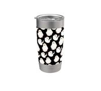 Cute Spooky Ghost Pastel Goth Retro Groovy Halloween Black Vaso térmico de acero inoxidable de doble pared