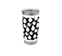 Cute Spooky Ghost Pastel Goth Retro Groovy Halloween Black Vaso térmico de acero inoxidable de doble pared