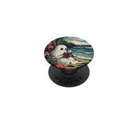 Cute Spooky Ghost Reading Book Summer Tropical Beach Reader PopSockets PopGrip Adhesivo