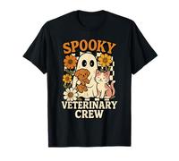 Cute Spooky Ghost Vet Tech - Equipo Veterinario de Halloween Camiseta