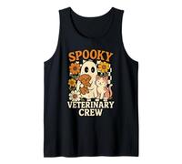Cute Spooky Ghost Vet Tech - Equipo Veterinario de Halloween Camiseta sin Mangas