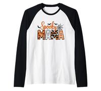 Cute Spooky Mama Halloween - Ghost Pumpkin Spiderweb Women Camiseta Manga Raglan
