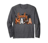 Cute Spooky Mama Halloween - Ghost Pumpkin Spiderweb Women Manga Larga