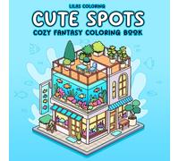 Cute Spots Cozy Fantasy Coloring Book for Teens and Adults: Adorable Scenes of Fantasy Retreats and Third Places for Relaxing Coloring