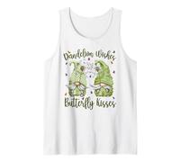 Cute Spring Flower GNOME Dandelion Wishes Butterfly Kisses Camiseta sin Mangas
