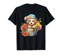 Cute Spring Flower Graphic For Women Golden Retriever Mom Camiseta
