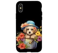 Cute Spring Flower Graphic For Women Golden Retriever Mom Carcasa para iPhone X/XS