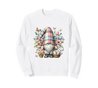 Cute Spring GNOME For Women and Girls Floral Easter Flower Sudadera