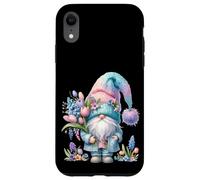 Cute Spring GNOME For Women with Hello Spring Tulip Flowers Carcasa para iPhone XR