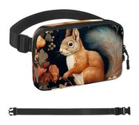Cute Squirrel Flower-1051 - Cangurera cruzada para hombres y mujeres, riñonera para viajes, casual, caminar, correr, senderismo, ciclismo, multicolor, 4 x 23 x 15 cm, multicolor,