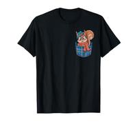 Cute Squirrel Pocket Funny Animal Cartoon Style Camiseta