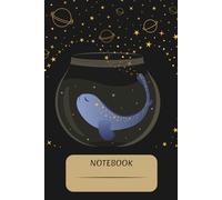 Cute Starry Fish in a Jar Grid Notebook - 6x9 Magical Journal with 150 Graph Paper Pages, Celestial Aesthetic Writing Notebook with Stars, Planets, ... every spread, Creative Gift for Girls, Women