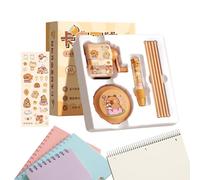 Cute Stationery, Cartoon Theme Supplies, 8.86x8.5in Aesthetic Writing Tools, Fun Educational Design, Multi Item Gift Pack for Kids, Children, Teen, Boys, Girls, Classroom Rewards, School, Study