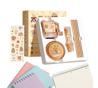 Cute Stationery Set, Cartoon Theme Aesthetic Stationery Sets, 8.86x8.5x3.11 Inches Classroom Reward Supplies Includes Pencil Sharpener, Electric Vacuum Cleaner for Children, Teen Boys, Girls