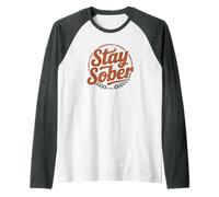 Cute Stay Sober NA Logro de sobriedad Familiar Celebra a mamá Camiseta Manga Raglan