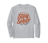 Cute Stay Sober NA Logro de sobriedad Familiar Celebra a mamá Manga Larga