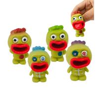 Cute Stick Out Tongue Fidget Sensory Toys 4 Pack Horror Voodoo Doll Relieve Stress Relief Toy Novelty Funny Toys Surprise Gift for Kids April Fools Ha