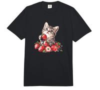 Cute Strawberries Kitten Tabby Cat Lover Comfort Colors Adult Heavyweight T-Shirt