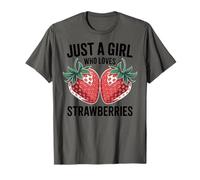 Cute Strawberry Girl Just a Girl Who Loves Strawberries Camiseta