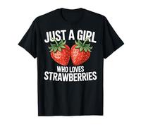 Cute Strawberry Girl Just a Girl Who Loves Strawberries Camiseta