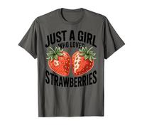 Cute Strawberry Girl Just a Girl Who Loves Strawberries Camiseta