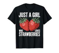 Cute Strawberry Girl Just a Girl Who Loves Strawberries Camiseta