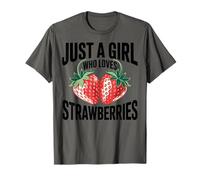 Cute Strawberry Girl Just a Girl Who Loves Strawberries Camiseta