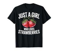 Cute Strawberry Girl Just a Girl Who Loves Strawberries Camiseta