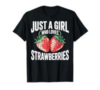 Cute Strawberry Girl Just a Girl Who Loves Strawberries Camiseta