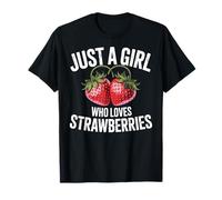 Cute Strawberry Girl Just a Girl Who Loves Strawberries Camiseta