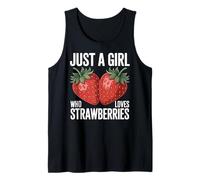Cute Strawberry Girl Just a Girl Who Loves Strawberries Camiseta sin Mangas