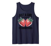 Cute Strawberry Girl Just a Girl Who Loves Strawberries Camiseta sin Mangas