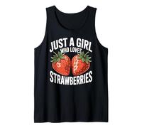 Cute Strawberry Girl Just a Girl Who Loves Strawberries Camiseta sin Mangas