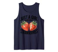 Cute Strawberry Girl Just a Girl Who Loves Strawberries Camiseta sin Mangas