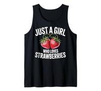 Cute Strawberry Girl Just a Girl Who Loves Strawberries Camiseta sin Mangas
