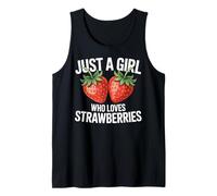 Cute Strawberry Girl Just a Girl Who Loves Strawberries Camiseta sin Mangas