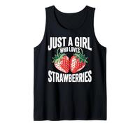 Cute Strawberry Girl Just a Girl Who Loves Strawberries Camiseta sin Mangas