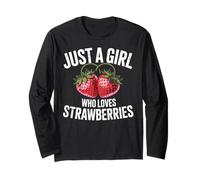 Cute Strawberry Girl Just a Girl Who Loves Strawberries Manga Larga